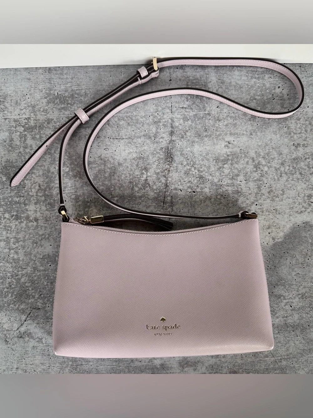 KATE SPADE Sadie Saffiano Leather Crossbody Bag CHALK PINK KE594